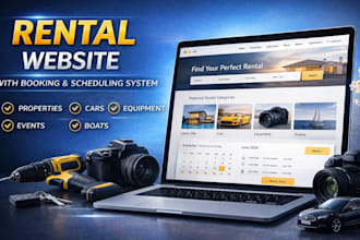 design a rental website with booking system for cars properties or equipment