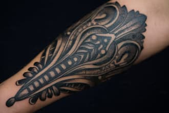custom an abstract black tattoo design