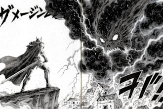 draw manga page custom dark berserk style