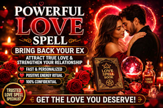 cast a powerful love spell to bring back your ex, attract true love