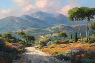 paint digital oil painting of any landscape