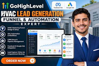 build gohighlevel hvac lead generation funnel ghl automation CRM system
