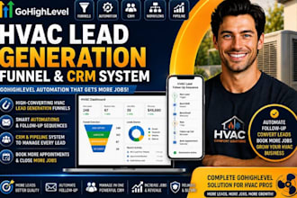 build gohighlevel hvac lead generation funnel ghl automation and CRM system
