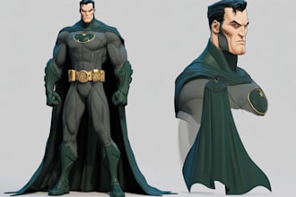 design a unique superhero or villain character art