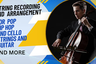 record and arrange cinematic strings, cello, and  guitar session