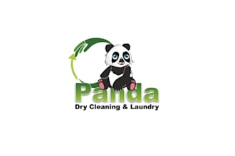 design powerful panda dry cleaning logo