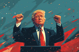 draw a bold political cartoon for social media or editorial use