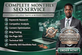 do complete monthly SEO service for google first page ranking