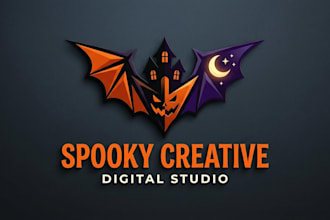 design a spooky and creative halloween logo
