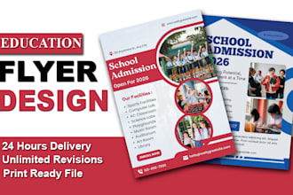 design professional education flyer for school, college
