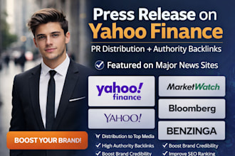 publish press release on yahoo finance with PR distribution and backlinks