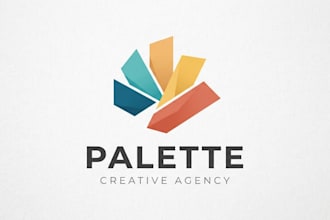 design a creative and colorful palette logo for your brand