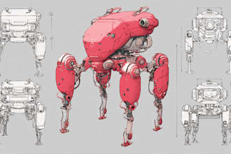design sci fi mecha and robot concept art