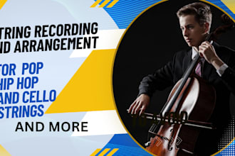 record custom lo fi cello, pop strings, and hip hop string arrangements