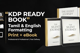 format tamil and english books for KDP ebook, print ready PDF