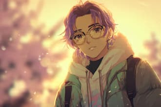 draw original character and anime background