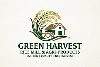 design a professional and modern rice mill logo
