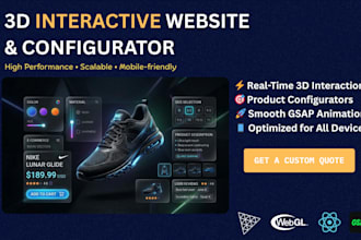 create interactive 3d website and product configurator using three js and gsap