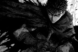 draw manga page custom dark berserk style art