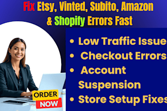 fix vinted etsy subito amazonshopify traffico promblem checkout suspension error