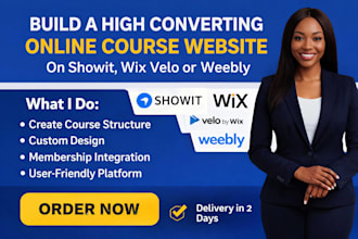 design wix online course website,wix membership site, sales funnel and ecommerce