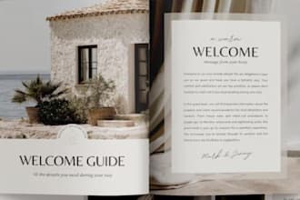 design a stunning airbnb welcome book and travel guidebook for your rental
