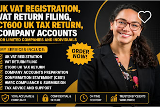 do UK vat registration, vat return filing, ct600 UK tax return, company accounts