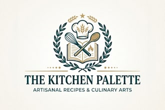 design a creative and delicious recipe logo for your brand