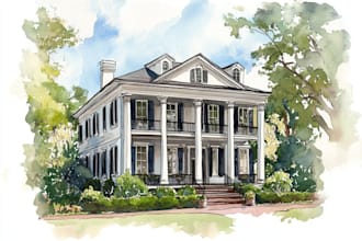 create home portrait watercolor art from photo
