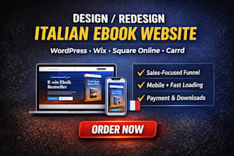 design redesign italian ebook website using wordpress wix squareonline carrd