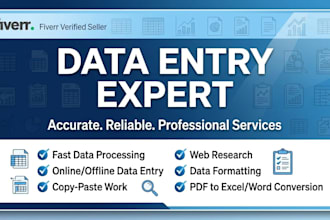 data entry and copy paste work