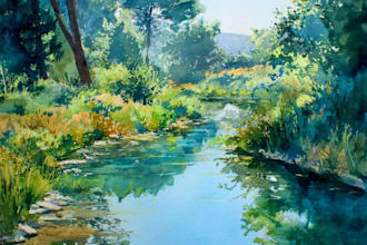 make creative watercolor landscape art
