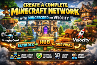 create a complete minecraft network with bungeecord or velocity