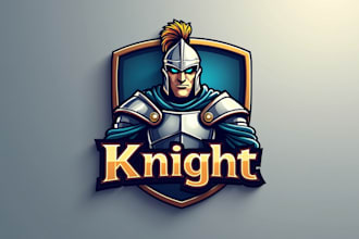 do professional knight helmet worior mascot logo design
