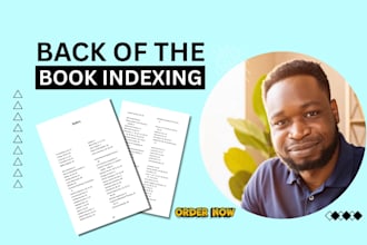 create professional back of book indexing as a trained librarian in 24 hours