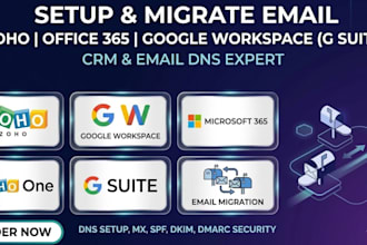 fix setup migrate zoho one office 365 g suite google workspace CRM and email dns