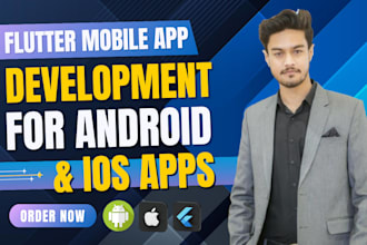 do flutter mobile app development for android and ios apps as flutter dev