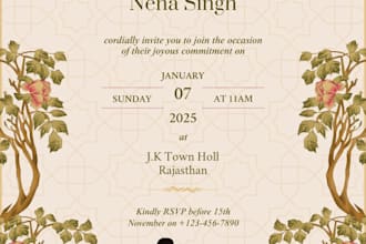 design all types od cards business wedding invitation and more