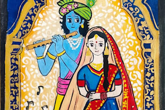create beautiful radha krishna painting
