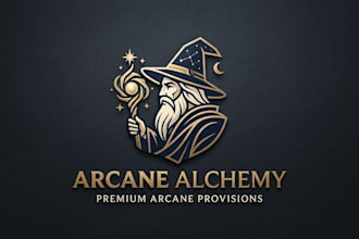 design a magical and creative wizard logo for your brand