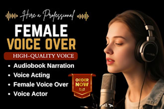 record a natural voice over with professional female voice over
