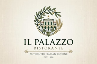 design an elegant and authentic italian restaurant logo