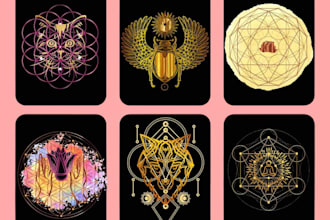create luxury sacred geometry spiritual or mandala logo design