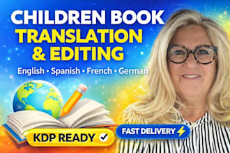 translate, edit, proofread and format your children book for amazon KDP format