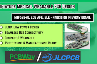 design miniature medical wearable pcb with nrf52840, ecg afe ble