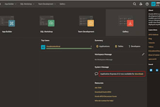 develop oracle apex applications, dashboards, databases, sql and plsql