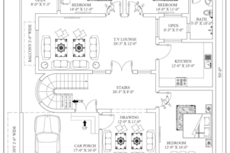 draw your architecture floor plan in auto cad 2d