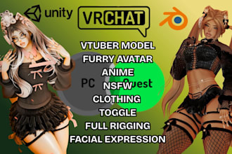 design custom vrchat avatar anime vrc avatar furry nsfw 3d model  vrc commission