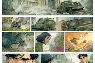 draw comic page art for books, panels, and characters