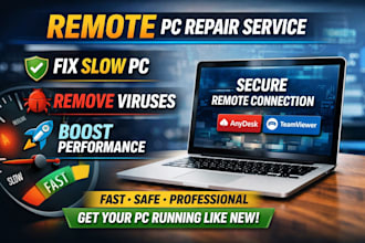 fix slow windows PC, remove viruses and boost performance fast